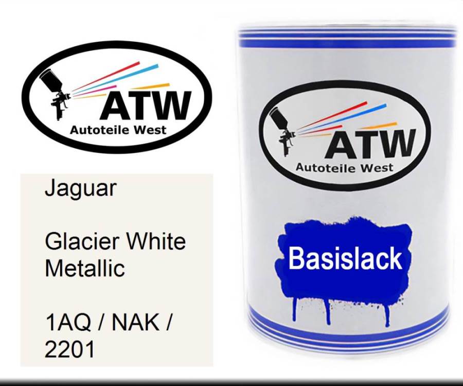 Jaguar, Glacier White Metallic, 1AQ / NAK / 2201: 500ml Lackdose, von ATW Autoteile West.